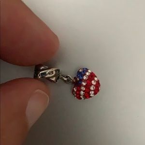 Charmed memories charm patriotic dangly heart